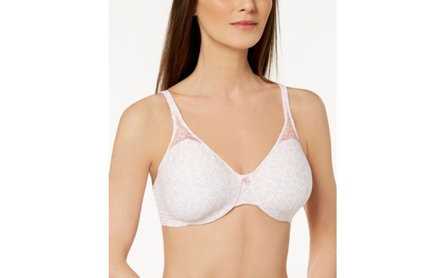  womens Passion For Comfort Minimizer Underwire Bra, Pink Leaf Print, 34DDD