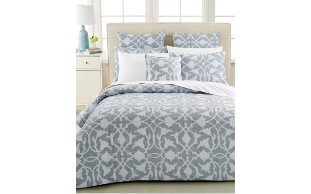  Poetical Denim King Comforter Set Bedding, Blue