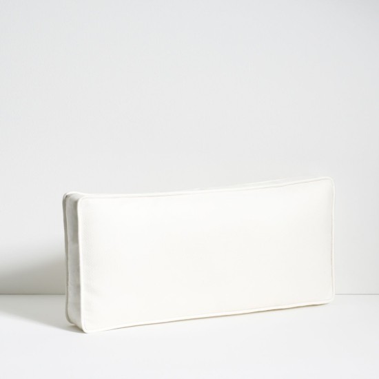  Polished Pique Boudoir Decorative Pillow, 10 x 20, White