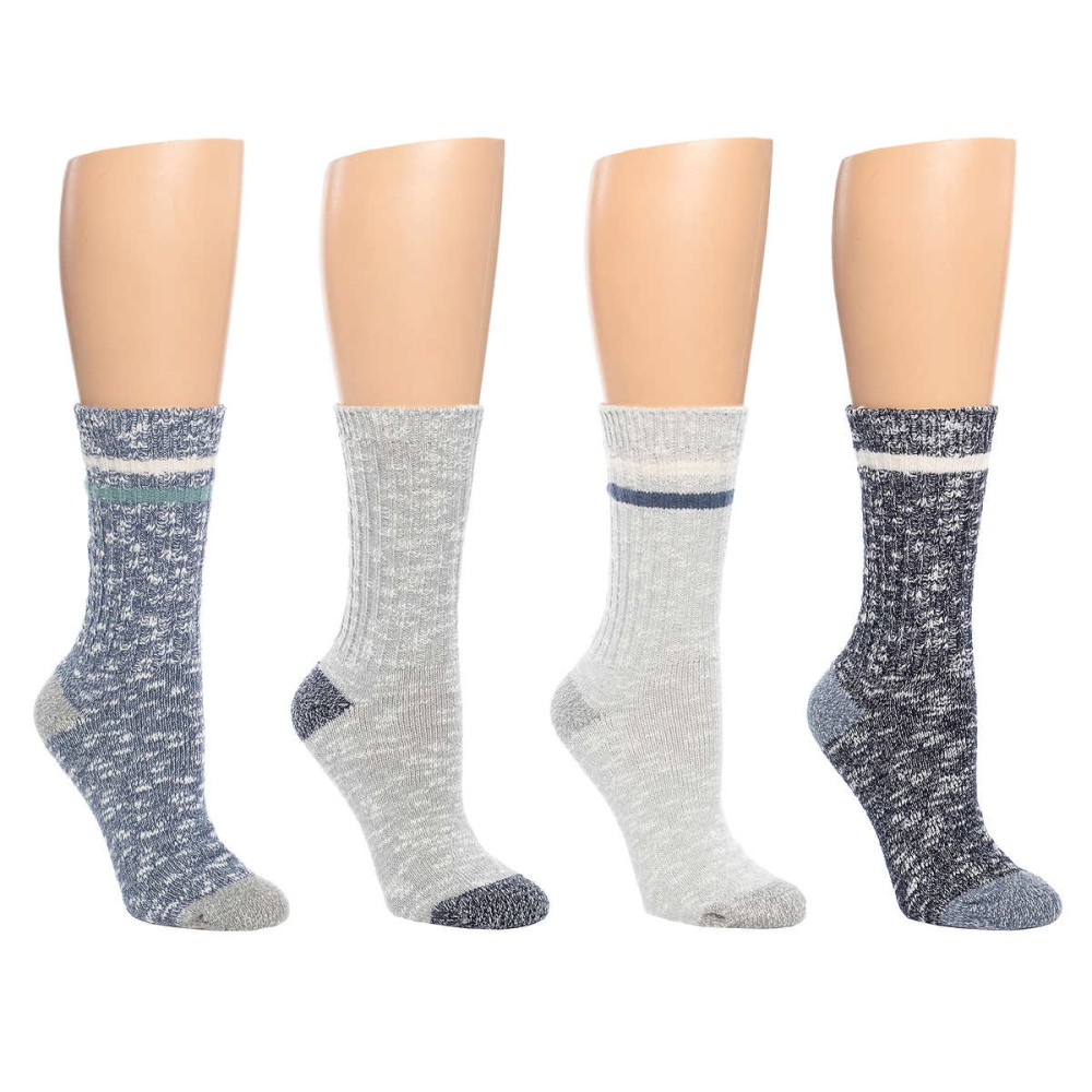 Bearpaw Ladies' Boot Sock, 4 pair, Blue