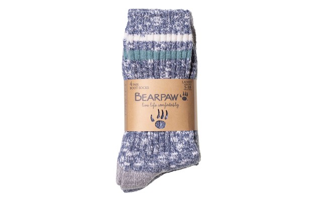  Ladies' Boot Sock, 4 pair, Blue