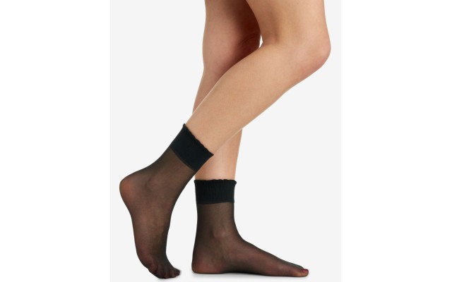  Women’s Sheer Anklet Socks 6753, Fantasy Black, One-Size
