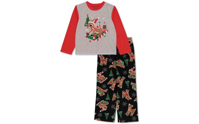  Matching Big Kid Rudolph Pajama Set, Multi, 10