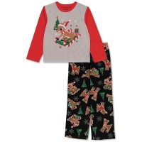 Briefly Stated Matching Big Kids Rudolph Family Pajama Set, Multicolor, 8