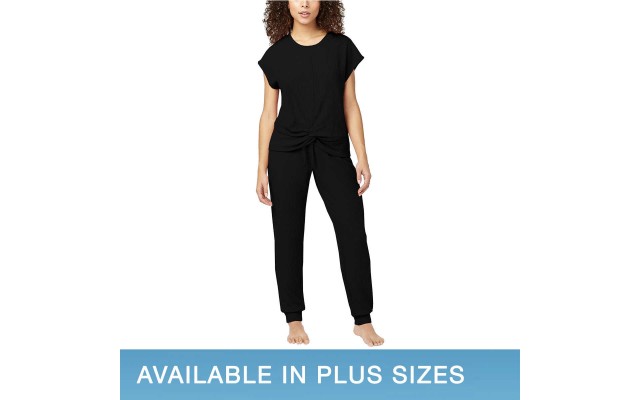  Ladies' 2-piece Lounge Set, Black, 3X