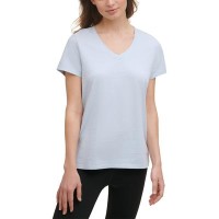 Calvin Klein Cotton V-Neck T-Shirt, Large, aquatic