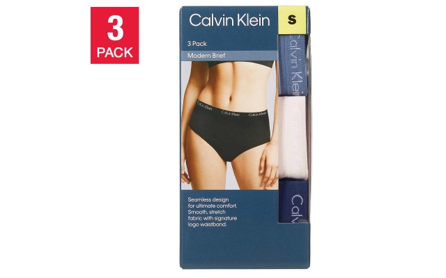 Ladies' Seamless Brief, 3-pack, Blue, X-Large