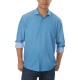  Men's Cooling 4-Way Stretch Dress Shirt, Blue, 18-18.5 32/33