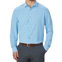 Calvin Klein Men's Cooling 4-Way Stretch Dress Shirt, Light Blue, 15-15.5 36/37