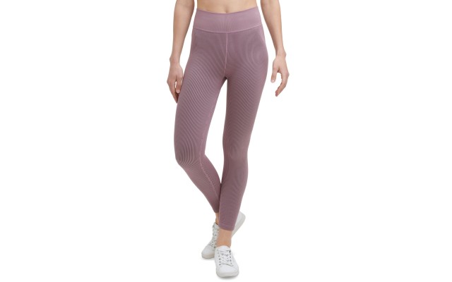  Performance Active Ribbed 7/8 Length Leggings, Purple, X-Small