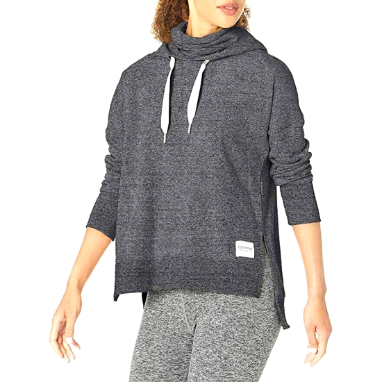 Performance Face Mask Funnel Neck Hoodie, Charcoal, Large