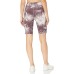  Performance Oslo Tie-Dyed High-Waist Bike Shorts, Beige, X-Large