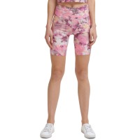 Calvin Klein Performance Printed High-Waist Bike Shorts,Pink, Large