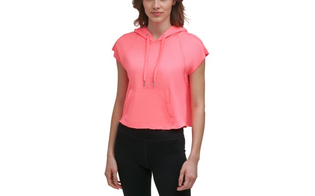  Performance Women’s Cropped Hoodie, Orange, Large