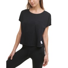 Calvin Klein Performance Women’s Cropped Pocket T-Shirt, Black, X-Large
