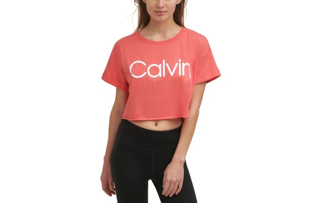  Performance Women’s Cropped Raw Hem Logo T-Shirt, Orange, XX-Large