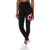 Calvin Klein Performance Women’s Graffiti-Logo 7/8 Leggings, Black/Pink, Small