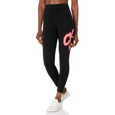 Calvin Klein Performance Women’s Graffiti-Logo 7/8 Leggings, Black/Pink, Small