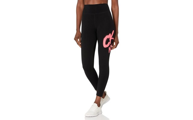  Performance Women’s Graffiti-Logo 7/8 Leggings, Black/Pink, Small