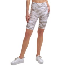 Calvin Klein Performance Women’s High-Waist Bike Shorts, Brown Camo, Medium