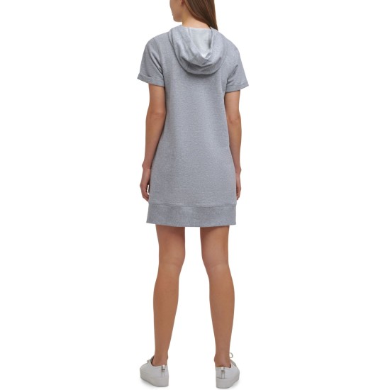  Performance Women’s Hooded Sweatshirt Dress, Grey, X-Large