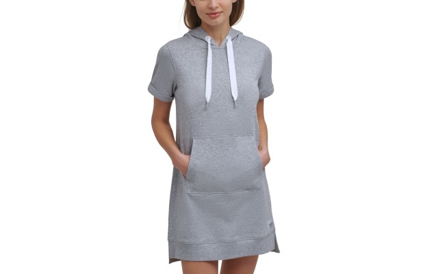  Performance Women’s Hooded Sweatshirt Dress, Grey, X-Large