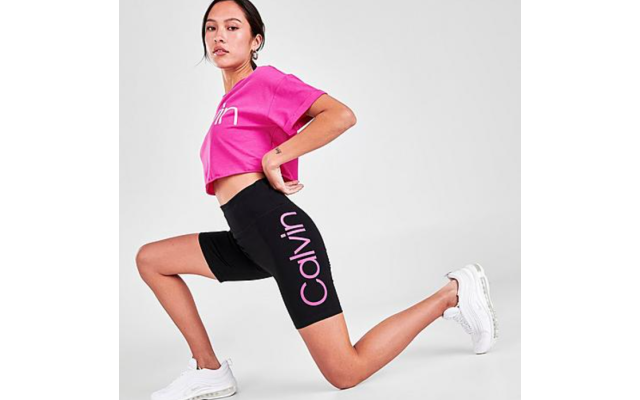  Performance Women’s Logo High-Waist Bike Shorts, Large, Red
