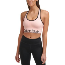 Calvin Klein Performance Women’s Mid-Impact Sports Bra, Medium, peach kiss