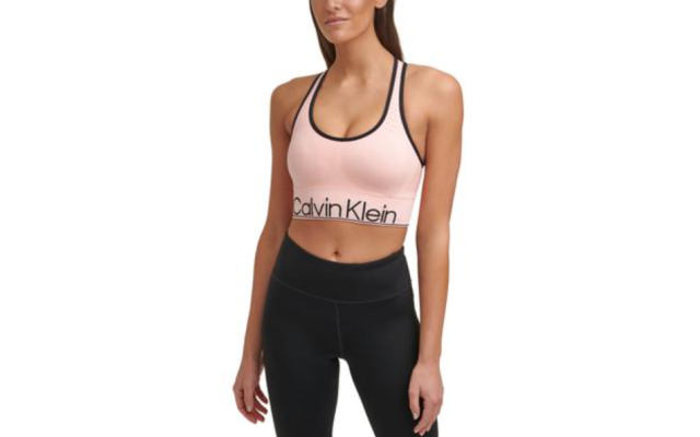 Women’s Mid-Impact Sports Bra, Medium, peach kiss