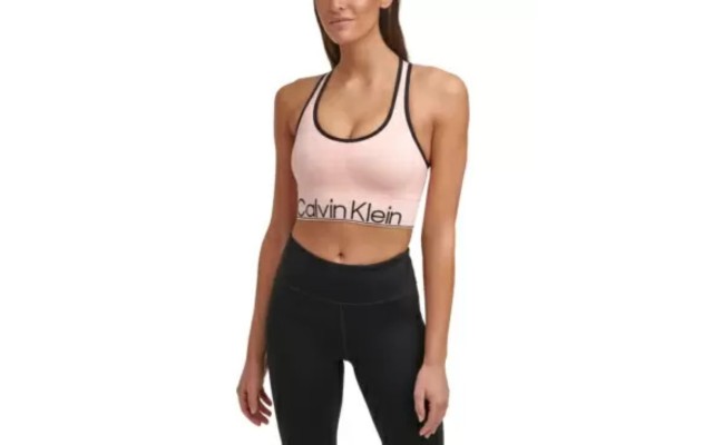  Performance Women’s Mid-Impact Sports Bra, Pink, Small
