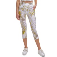 Calvin Klein Performance Women’s Printed Cropped Leggings, Yellow, X-Small