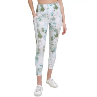 Calvin Klein Performance Women’s Printed High-Waist 7/8 Length Leggings,Bright Green, Small