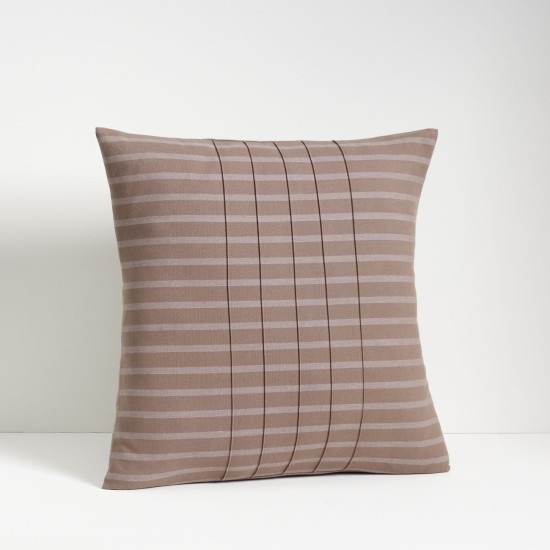  Rib Stitchsquare Decorative Pillow, Brown, 18×18