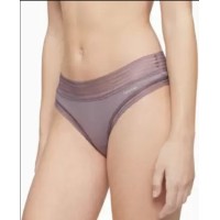 Calvin Klein Striped-Waist Thong Underwear, Brown, X-Large