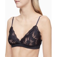 Calvin Klein Women’s Hibiscus Lace Unlined Triangle Bra, Black, X-Small