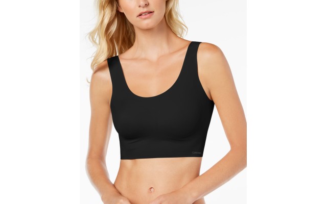  Women’s Invisibles Comfort Seamless Scoop Neck Bralette Bra, Black, S