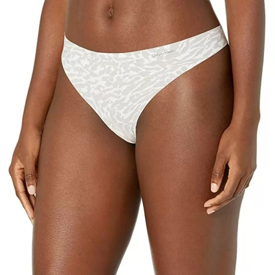  Women’s Invisibles Line Thong-Panty, Beige/White, X-Small