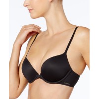Calvin Klein Women’s Perfectly Fit Push Up Plunge Memory Touch Bra, Black, 36D