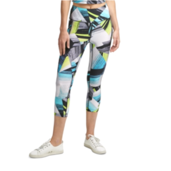  Women’s Performance Printed Cropped Leggings, Blue, Small