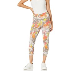 Calvin Klein Womens Performance Printed Cropped Leggings, Brown/Multi, X-Large