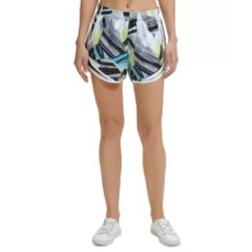 Calvin Klein Women’s Performance Printed Shorts,Blue, Large
