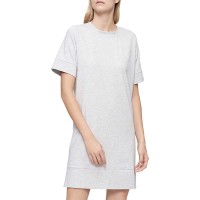 Calvin Klein Women’s Reconsidered Comfort Short Sleeve Lounge Nightshirt, Grey, X-Small