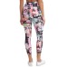  Women’s Tropical Print High-Waist 7/8 Leggings, Light Red, Small