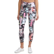 Calvin Klein Women’s Tropical Print High-Waist 7/8 Leggings, Light Red, Small