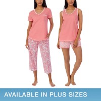 Carole Hochman Ladies' 4-piece Pajama Set, Pink, 2X