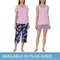 Carole Hochman Ladies' 4-piece Pajama Set, Purple, 2X