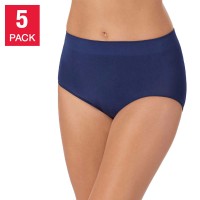 Carole Hochman Ladies' Seamless Brief, 5-pack, Blue, Small