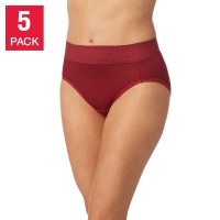 Carole Hochman Midnight Ladies' Comfort Hi-Cut, 5-pack, Red, Small