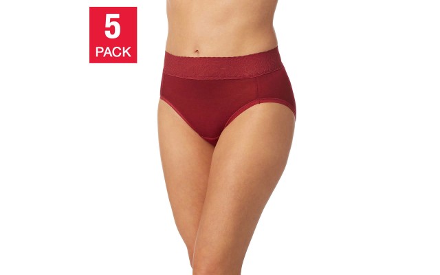  Midnight Ladies' Comfort Hi-Cut, 5-pack, Red, Small
