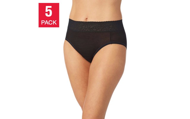  Midnight Ladies' Comfort Hi-Cut, 5-pack, Tan, X-Large